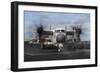 A C-2A Greyhound Moves onto the Flight Deck of USS Nimitz-null-Framed Photographic Print