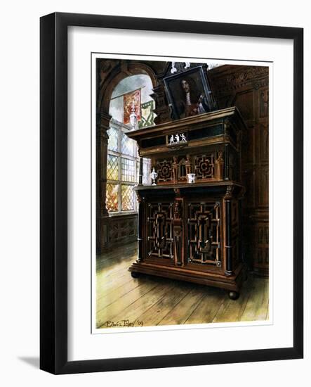 A Cabinet of Oak and Walnut, 1910-Edwin Foley-Framed Giclee Print