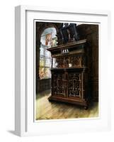 A Cabinet of Oak and Walnut, 1910-Edwin Foley-Framed Giclee Print