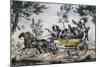 A Cabriolet (Carratella) Going to Testaccio, by Thomas, Rome, Italy, 19th Century-null-Mounted Giclee Print