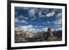 A cairn on top of the Dung Dung La in Ladakh, a remote Himalayan region in north India, Asia-Alex Treadway-Framed Photographic Print