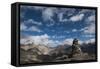 A cairn on top of the Dung Dung La in Ladakh, a remote Himalayan region in north India, Asia-Alex Treadway-Framed Stretched Canvas