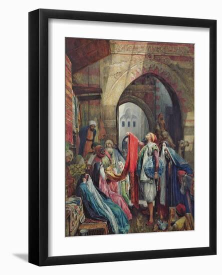 A Cairo Bazaar - the Della'L, 1875 (W/C Heightened with Bodycolour and Gum Arabic on Paper)-John Frederick Lewis-Framed Giclee Print