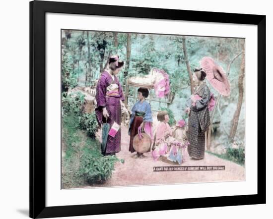 A Cake Seller Dances If Someone Will Buy His Cake, Japan-null-Framed Giclee Print