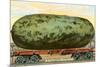 A California Watermelon, on Flatbed Train Car-null-Mounted Art Print