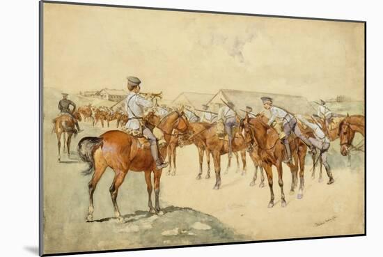 A Call to Arms ('Dragoons, Mount!') 1892-93 (W/C, Gouache, Pen & Ink, Pencil & Bodycolour on Paper)-Frederic Remington-Mounted Giclee Print