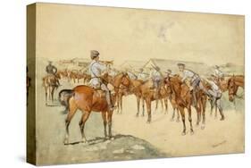 A Call to Arms ('Dragoons, Mount!') 1892-93 (W/C, Gouache, Pen & Ink, Pencil & Bodycolour on Paper)-Frederic Remington-Stretched Canvas