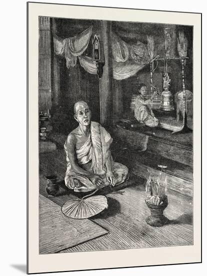 A Call to Worship (Interior of Buddhist Monastery)-null-Mounted Giclee Print