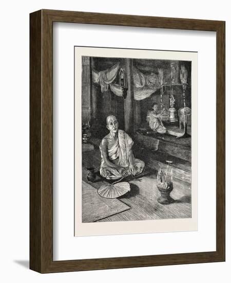 A Call to Worship (Interior of Buddhist Monastery)-null-Framed Giclee Print