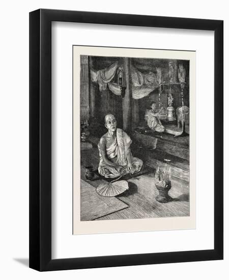 A Call to Worship (Interior of Buddhist Monastery)-null-Framed Giclee Print