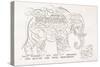 A Calligraphic Design of an Elephant, 1616-1617 and Late 17th Century-null-Stretched Canvas