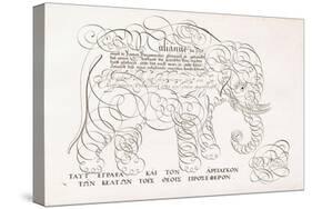 A Calligraphic Design of an Elephant, 1616-1617 and Late 17th Century-null-Stretched Canvas