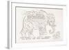 A Calligraphic Design of an Elephant, 1616-1617 and Late 17th Century-null-Framed Giclee Print