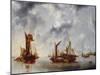 A Calm, 1654 (Oil on Canvas)-Jan Van De Capelle Or Cappelle-Mounted Giclee Print