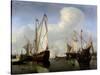 A Calm: a Dutch States Yacht Firing a Salute-Willem Van De, The Younger Velde-Stretched Canvas