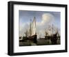 A Calm: a Dutch States Yacht Firing a Salute-Willem Van De, The Younger Velde-Framed Giclee Print