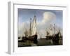 A Calm: a Dutch States Yacht Firing a Salute-Willem Van De, The Younger Velde-Framed Giclee Print