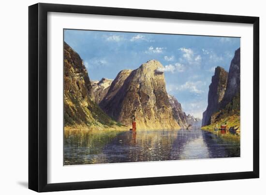 A Calm Day on the Fjord-Adelsteen Normann-Framed Giclee Print