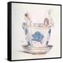 'A calm in a tea-cup' by Kate Greenaway-Kate Greenaway-Framed Stretched Canvas