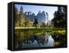 A Calm Reflection of the Cathedral Spires in Yosemite Valley in Yosemite, California-Sergio Ballivian-Framed Stretched Canvas