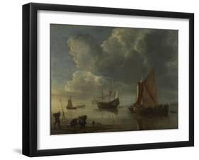 A Calm Sea, 1655-1657-Hendrick Jacobsz Dubbels-Framed Giclee Print