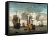 A Calm with British Shipping at Anchor-L^ deMan-Framed Stretched Canvas