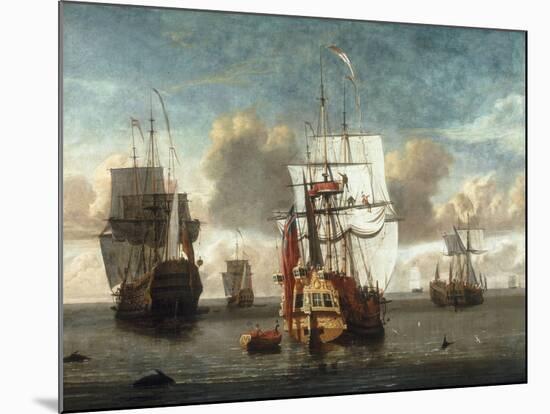 A Calm with British Shipping at Anchor-L^ deMan-Mounted Giclee Print