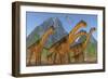 A Camarasaurus Sauropod Dinosaur Herd Keeps Watch on their Offspring-Stocktrek Images-Framed Art Print