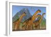 A Camarasaurus Sauropod Dinosaur Herd Keeps Watch on their Offspring-Stocktrek Images-Framed Art Print