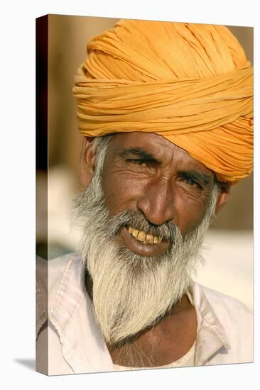 A Camel Breeder at the Pushkar Camel Fair, Rajasthan, Pushkar, India-David Noyes-Stretched Canvas