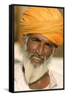 A Camel Breeder at the Pushkar Camel Fair, Rajasthan, Pushkar, India-David Noyes-Framed Stretched Canvas