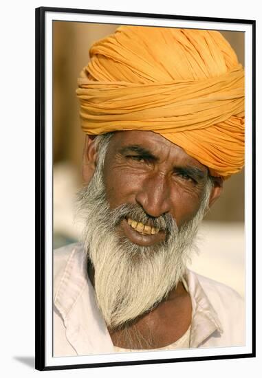 A Camel Breeder at the Pushkar Camel Fair, Rajasthan, Pushkar, India-David Noyes-Framed Premium Photographic Print