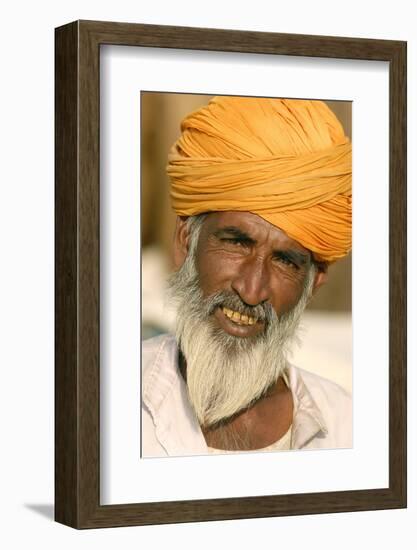 A Camel Breeder at the Pushkar Camel Fair, Rajasthan, Pushkar, India-David Noyes-Framed Photographic Print