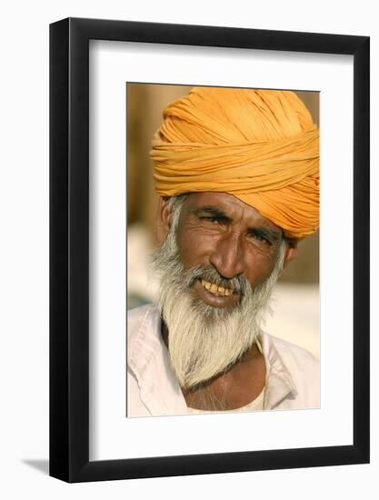 A Camel Breeder at the Pushkar Camel Fair, Rajasthan, Pushkar, India-David Noyes-Framed Photographic Print