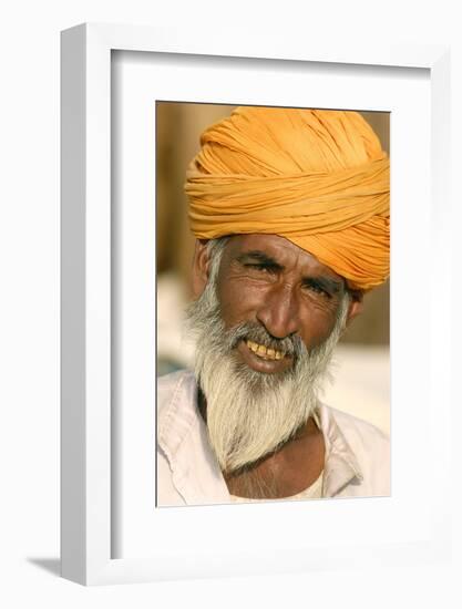 A Camel Breeder at the Pushkar Camel Fair, Rajasthan, Pushkar, India-David Noyes-Framed Photographic Print