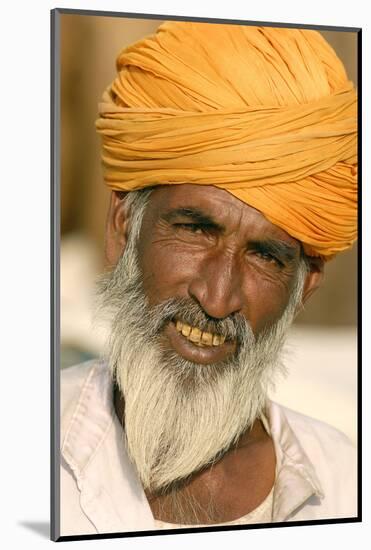 A Camel Breeder at the Pushkar Camel Fair, Rajasthan, Pushkar, India-David Noyes-Mounted Photographic Print