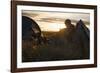 A camper sits in the evening sun, Picws Du, Black Mountain, Brecon Beacons National Park, Wales, Un-Charlie Harding-Framed Photographic Print