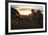 A camper sits in the evening sun, Picws Du, Black Mountain, Brecon Beacons National Park, Wales, Un-Charlie Harding-Framed Photographic Print