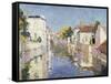 A Canal in Burano, Venice-Paul Mathieu-Framed Stretched Canvas