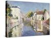 A Canal in Burano, Venice-Paul Mathieu-Stretched Canvas