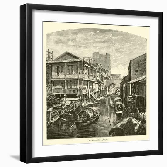 A Canal in Canton-null-Framed Giclee Print
