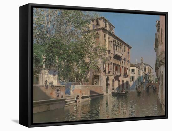 A Canal in Venice, c.1875-Martin Rico y Ortega-Framed Stretched Canvas