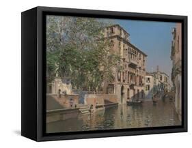 A Canal in Venice, c.1875-Martin Rico y Ortega-Framed Stretched Canvas