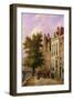 A Canal Scene in Germany (Oil on Wood)-Johannes Franciscus Spohler-Framed Giclee Print