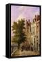 A Canal Scene in Germany (Oil on Wood)-Johannes Franciscus Spohler-Framed Stretched Canvas