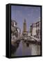 A Canal Scene, Venice-Cleofas Almanza-Framed Stretched Canvas