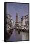 A Canal Scene, Venice-Cleofas Almanza-Framed Stretched Canvas