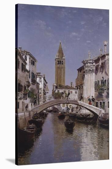 A Canal Scene, Venice-Cleofas Almanza-Stretched Canvas