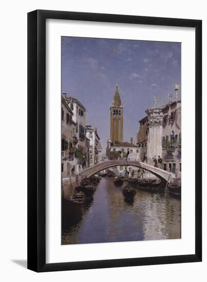 A Canal Scene, Venice-Cleofas Almanza-Framed Giclee Print