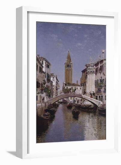 A Canal Scene, Venice-Cleofas Almanza-Framed Giclee Print